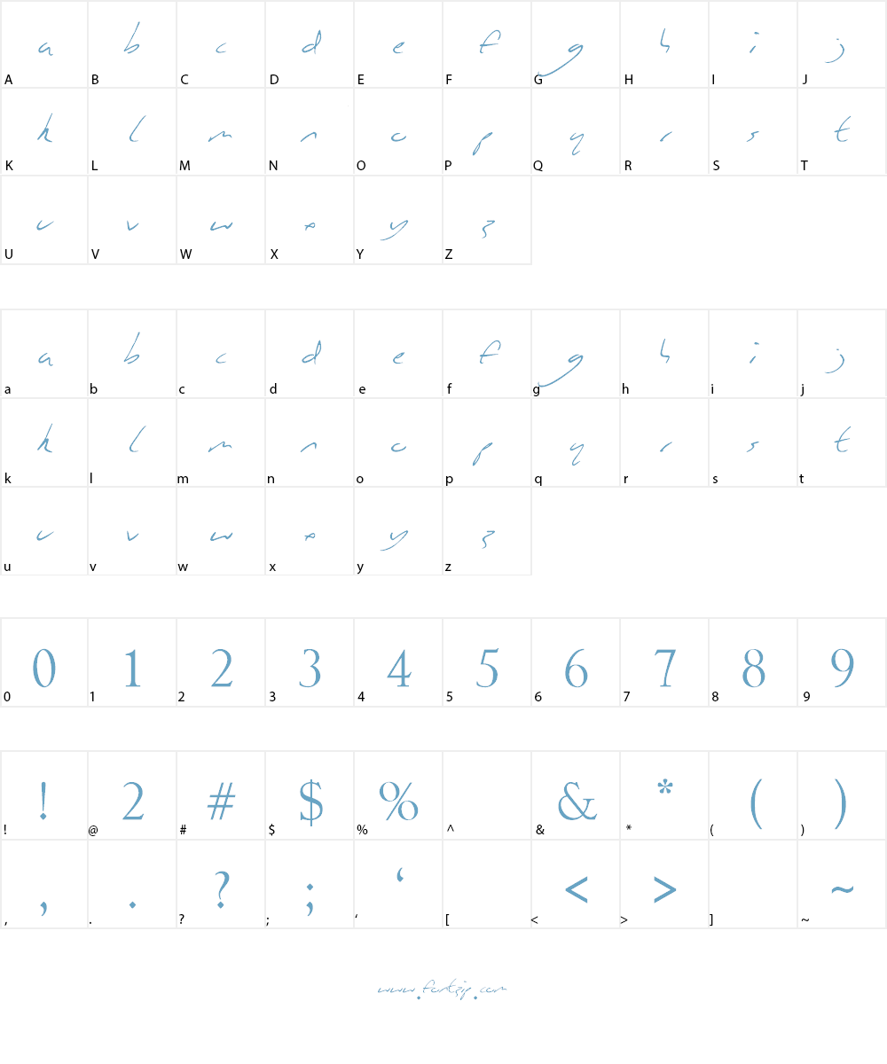Vineyard Magazines Font Character